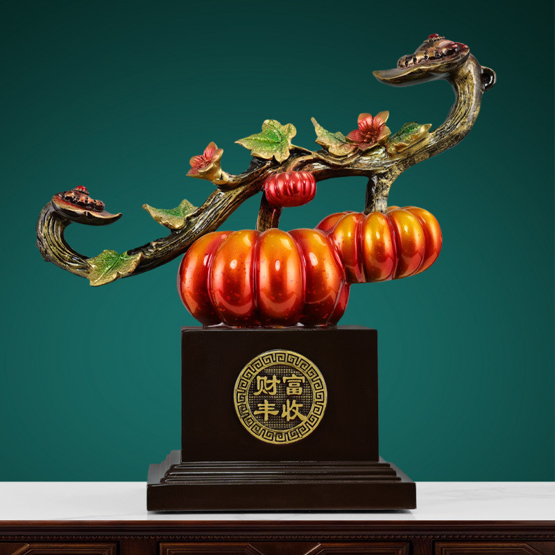 热销财富丰收南瓜装饰品摆件轻奢高端新中式摆设酒柜客厅玄关柜工