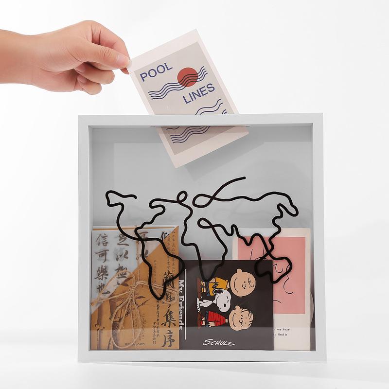 爆款相框工厂直销盒明信片存钱盒地图盒存钱罐定制相框/画框手工