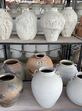 侘手工风花器高档复古插花瓶民宿旅游文化点装饰摆件孤品寂花盆