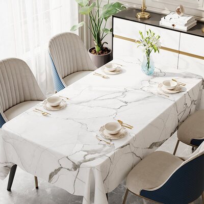 b^大理石茶几轻奢pvc桌布防水防油免洗餐桌布台布岩板可定长桌垫