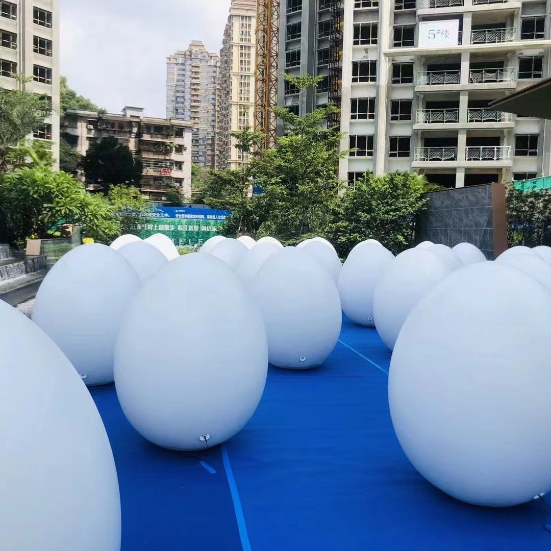 发模型pvc定 制led充气光蛋不倒翁蛋形灯节日场景草坪美陈道具