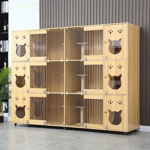 实木舍猫别墅猫柜猫咪三层展示柜繁育笼宠物寄养笼猫猫笼子可包邮