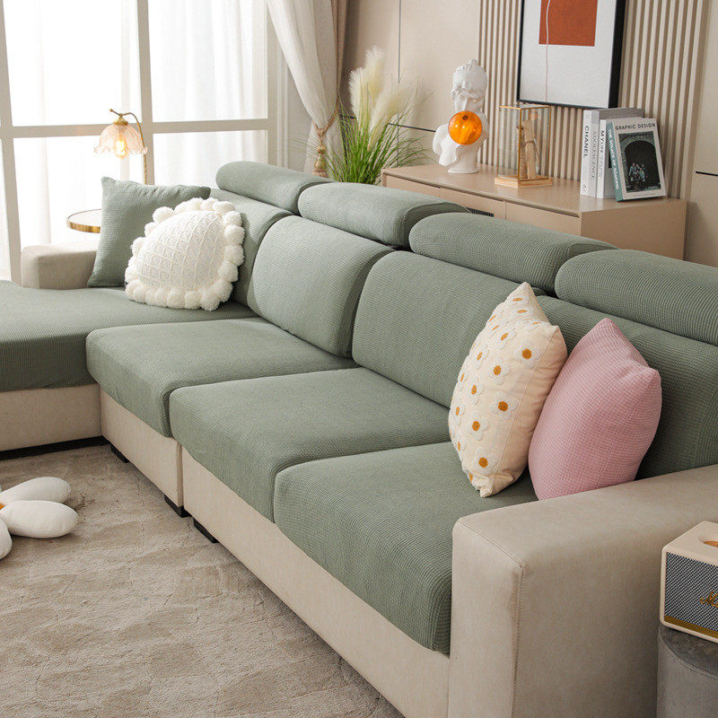 沙发套椅套抱枕床头罩定做】【玉米绒加工【摇粒绒】【针织弹力】