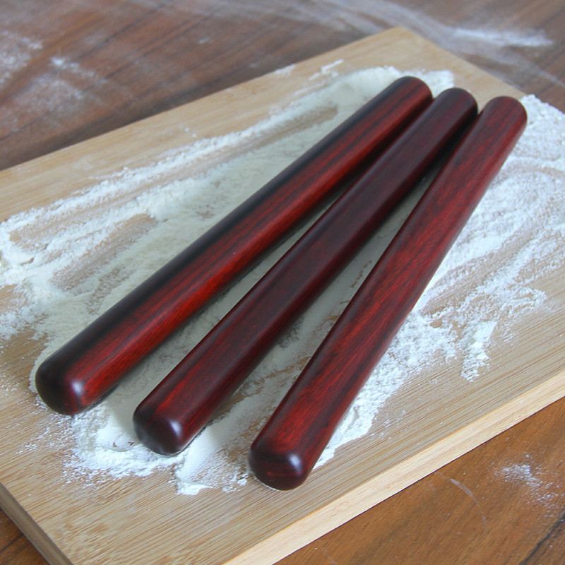 9QXC犀牛角紫檀木擀面杖无漆实木紫檀木压面杖棍擀饺子皮擀饼做馒