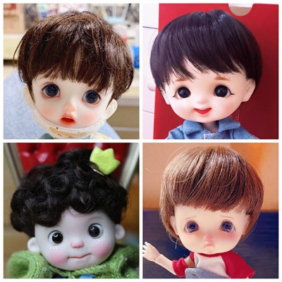 ob11娃娃头波洁假发排柔软丝马海毛高温丝6分8分bjd 娃男女款新品