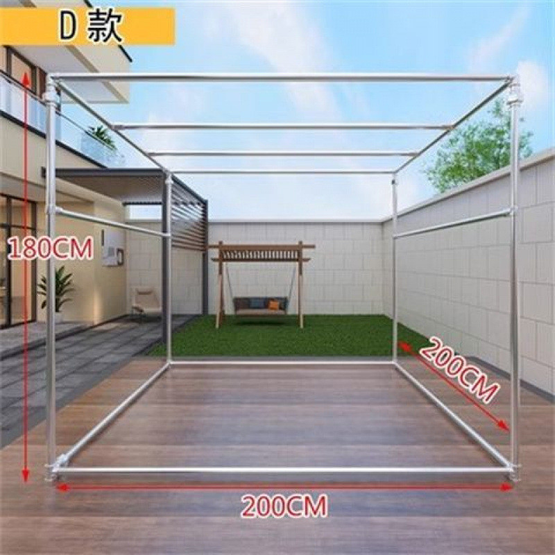 镀锌钢管户外阳台防风落地式大型爬藤晒被简易四方架晾衣架瓜果架