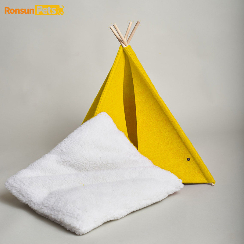 猫帐篷别墅猫窝大号透气毛毡小狗窝房子半封闭可折叠猫帐篷保温猫