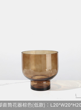 现代客厅家居玻璃水培花瓶摆件简约插花器透明样板房间桌面装饰品