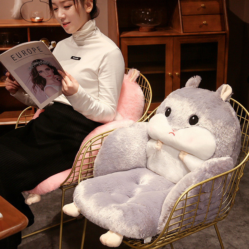 热销仓鼠全包坐垫椅垫一体办公室学生久坐靠垫沙发榻榻米护腰靠屁