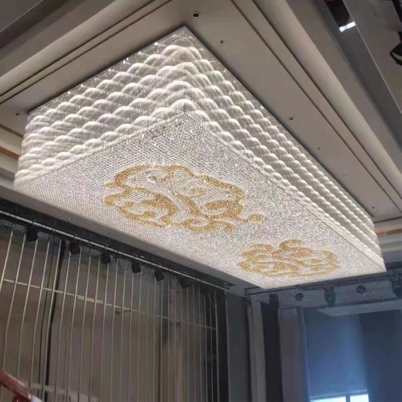水晶灯大堂酒店长方形吸顶灯宴会厅工程售楼部珠宝店别墅走廊灯