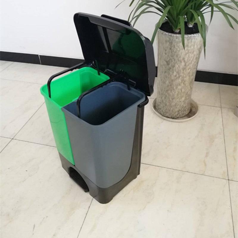 脚踏式分类垃圾桶广州深圳厨房干湿垃圾桶带盖20l/40l/45l上海