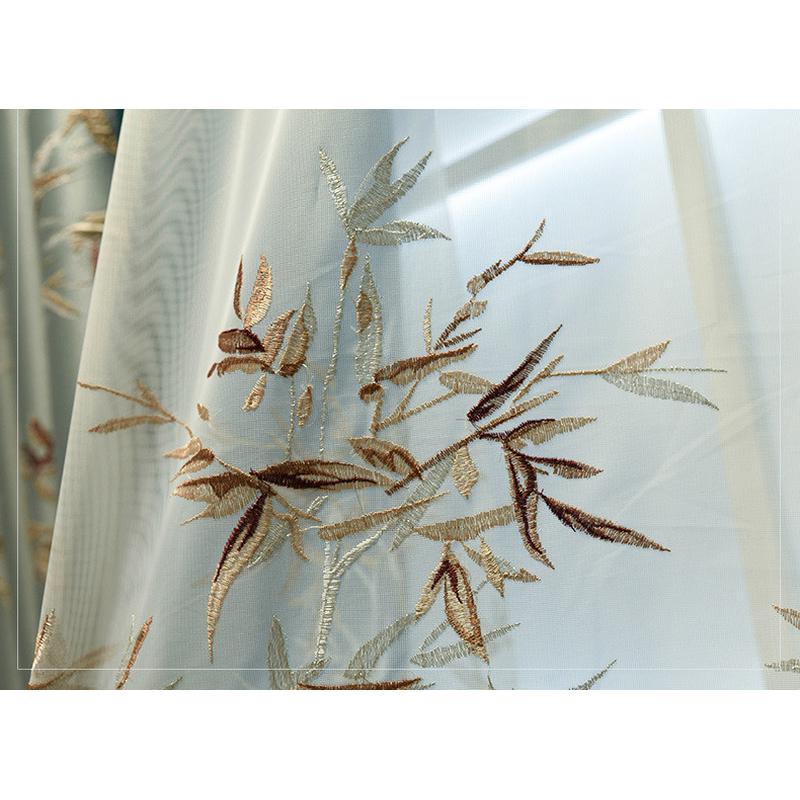 新中式提花新款轻奢窗帘成品后现代新中式别墅客厅卧室遮光成品