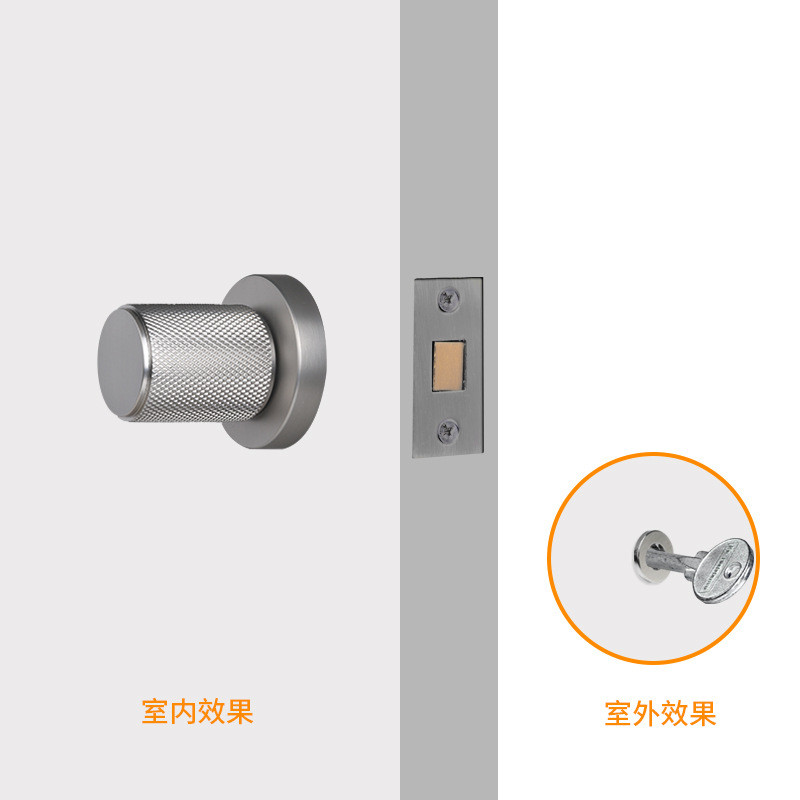 家用带锁体带钥匙卧室内静音隐形门锁具门把手斜舌木门整套双面锁
