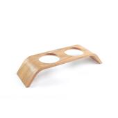 日式 简约水曲猫碗双碗木狗碗宠物餐桌猫咪饭盆喝水盆碗架宠物用品