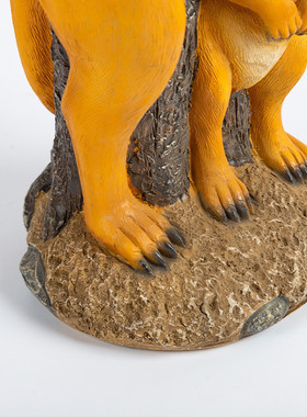 款树脂工艺品两只狐狸创意摆件太阳能灯田园仿真饰摆景观灯