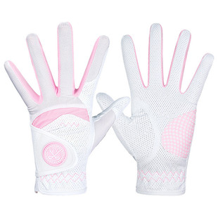 高尔夫球手套女士韩版手套型手套透气网布耐磨防滑左右双手1双装