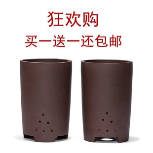 宜兴紫砂兰花盆君子兰透气盆多肉盆大小规格全买一送一厂价直销