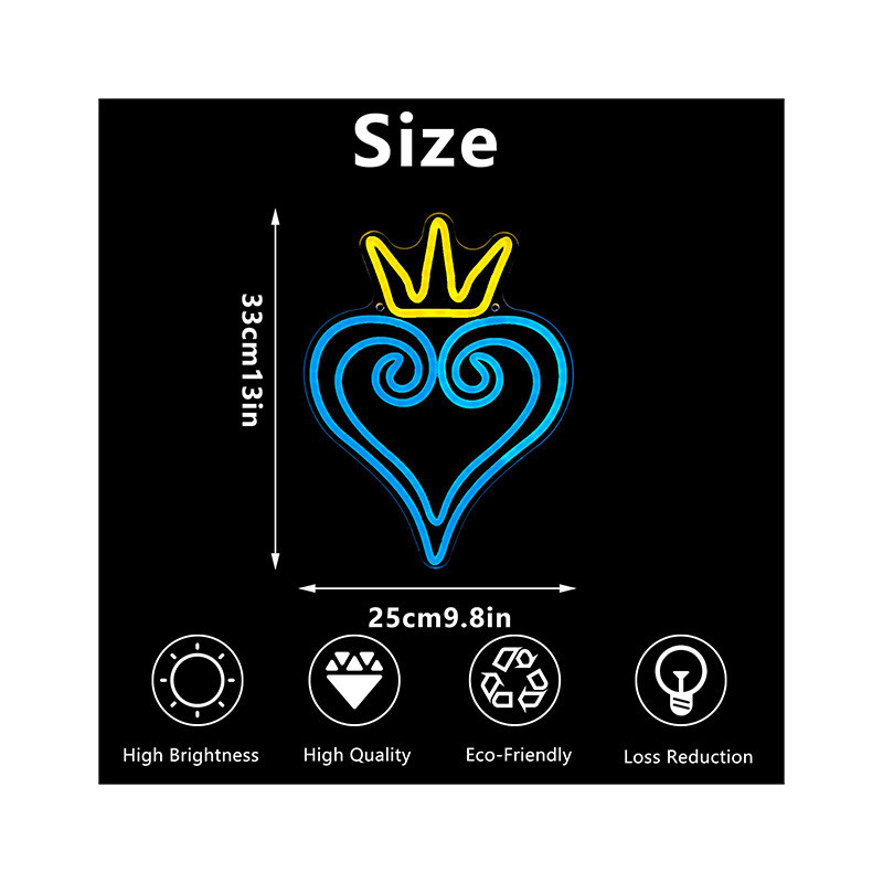 王国与爱心霓虹灯KingdomandHearts发光字LED游戏室