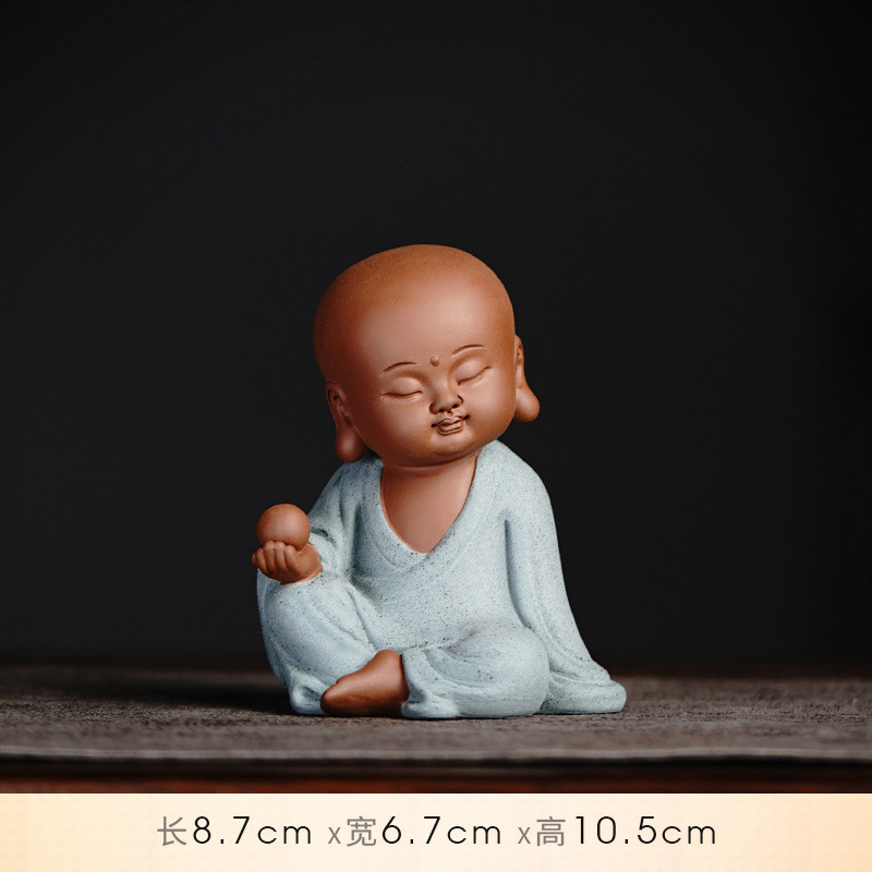 创意紫砂三圣茶宠摆件禅意茶道配件茶桌陶瓷装饰品茶空间文化设计