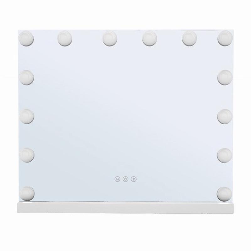 尺寸台式50*40工厂好莱坞化妆镜带14颗led灯泡家用梳妆镜子mirror