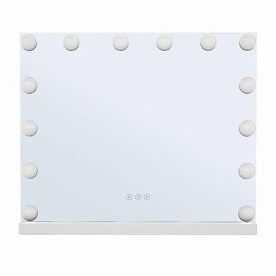 工厂台式50*40尺寸好莱坞led灯泡带14颗化妆镜家用梳妆镜子mirror