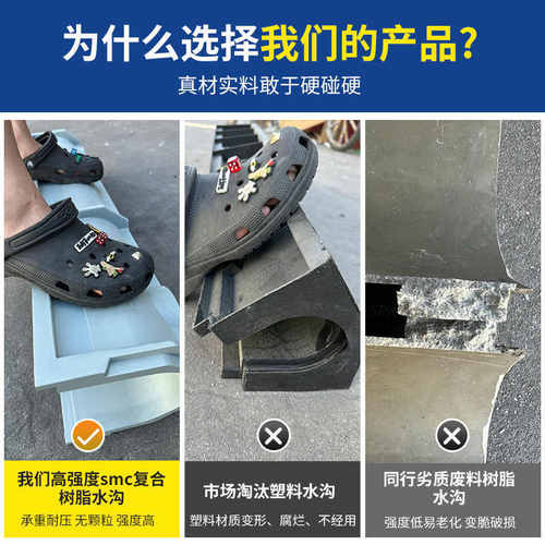 排水沟u型槽地沟树脂塑料厨房成品排水沟水槽盖板不锈钢水渠u型槽