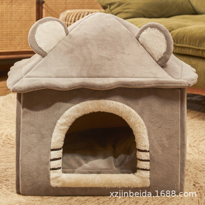宠物窝半封闭别墅小型犬狗造型秋冬季保暖房子狗窝可拆洗猫咪睡窝
