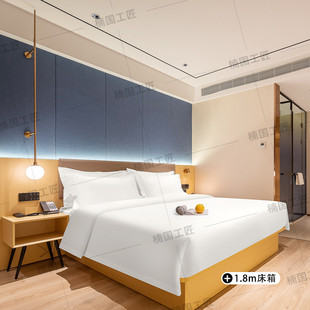 艺龙安悦酒店家具标箱全套宾馆床民宿专用床间样板房定制设计工程