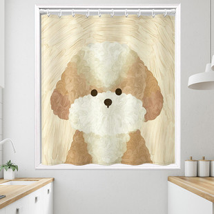 5dbj批发遮光窗帘短免打孔安装 杆子透光不透人卫生间防水浴防走光