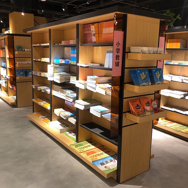 大型落地隔断置物架木质满墙双面展示柜图书馆摆放多层书籍书柜