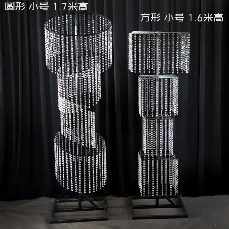 新款婚庆铁艺道具婚礼水晶韶华布置支架摆件婚礼堂舞台迎宾区路引