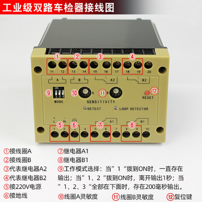 工业级双路地感车辆检测器道闸车检器压地感线圈控制器地感处理器