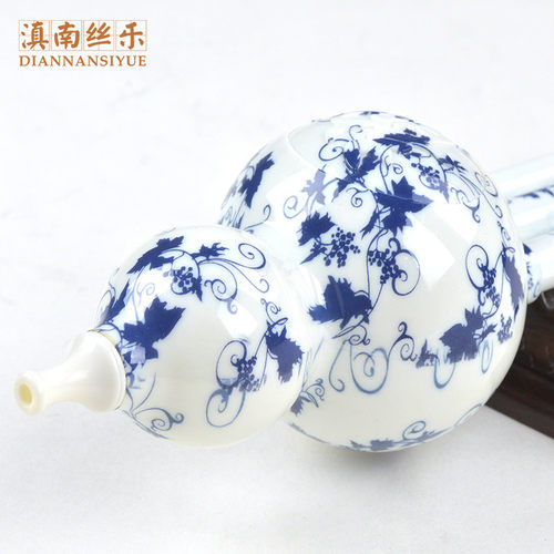 仿青花瓷葫芦丝型演奏吹奏乐器双音专业树脂胶木葫芦丝c调降b调