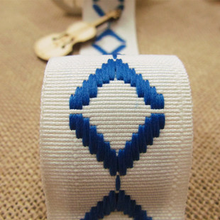 219 围边带 蓝色大菱形包边带床垫织带辅料 新款