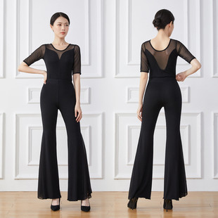 柏曼伽形体训练服装女新款优雅礼仪培训走秀网纱舞蹈练功服套装