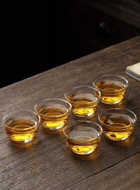 444z批发茶杯套装家用高耐热硼硅玻璃功夫茶杯透明茶盏小杯子品