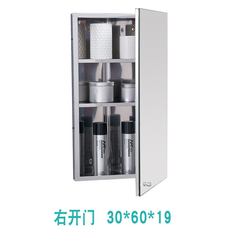 浴室304转角三角镜柜箱洗手卫生间镜子不锈钢带置物架直角吊柜镜