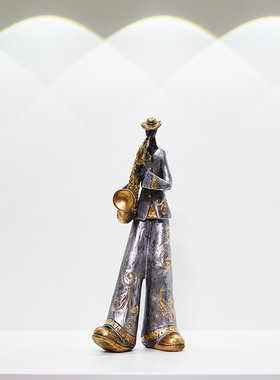 复古乐队酒柜创意摆件音乐人物客厅书架艺术轻奢装饰品树脂工艺品