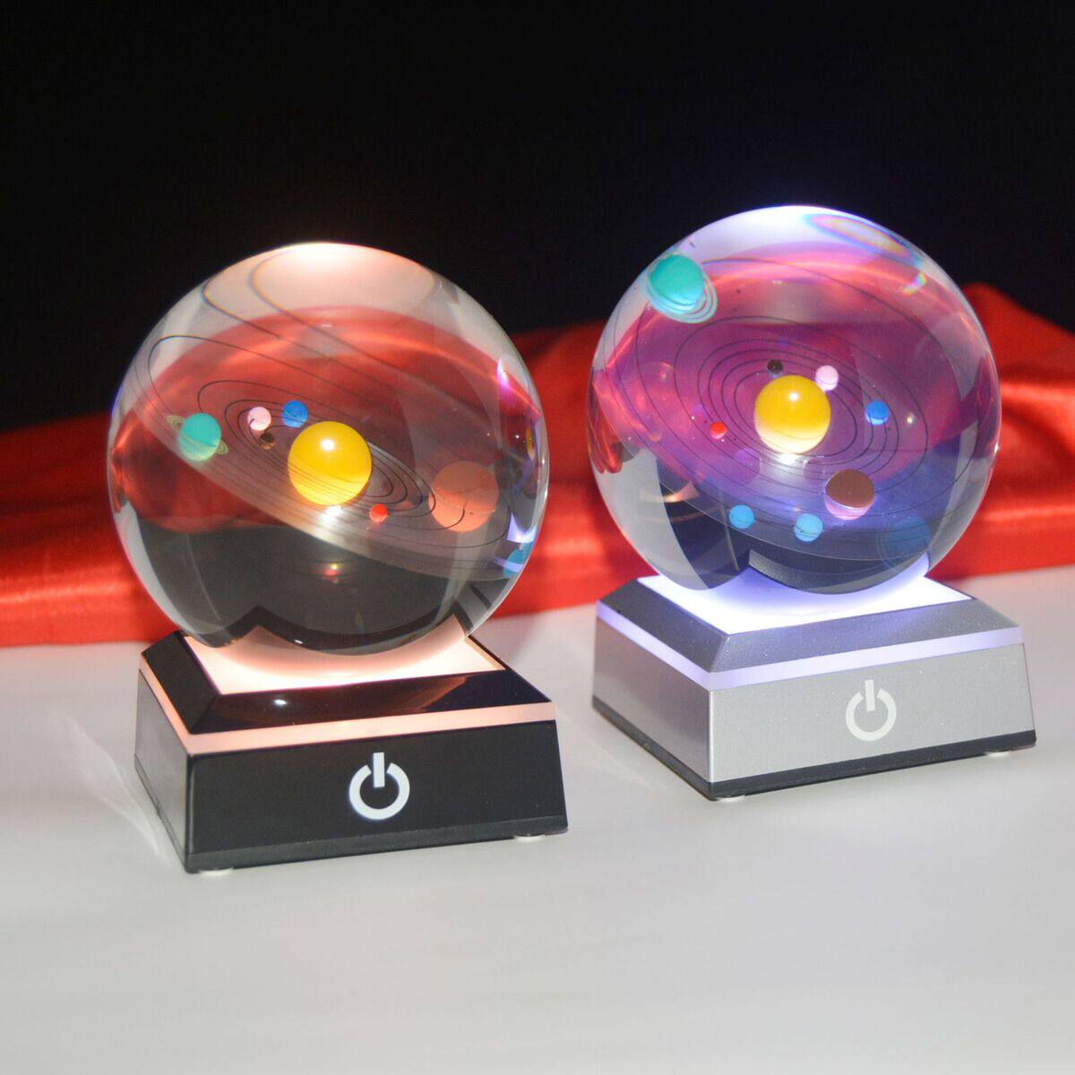 批发3d太阳系 八大行星模型 创意家居饰品摆件礼品 天体水晶球