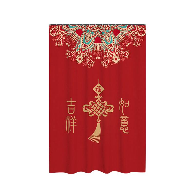 ki9s中式衣柜拉遮挡帘门帘帘书柜鞋柜橱柜免打孔滑轨防尘布遮丑杂