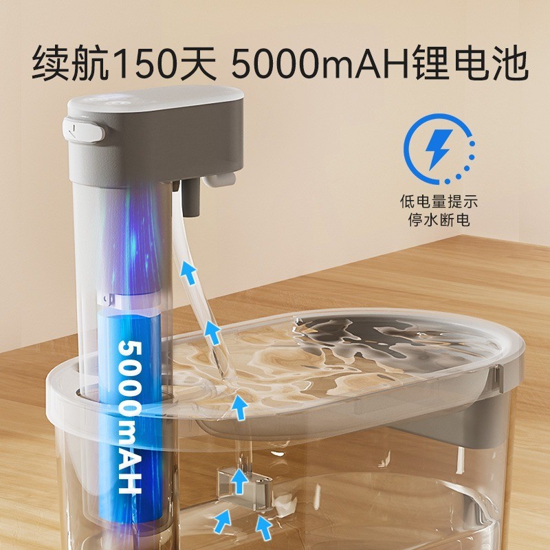热销猫咪饮水机不插电喝水循环流动无线感应宠物狗狗自动喂水器不