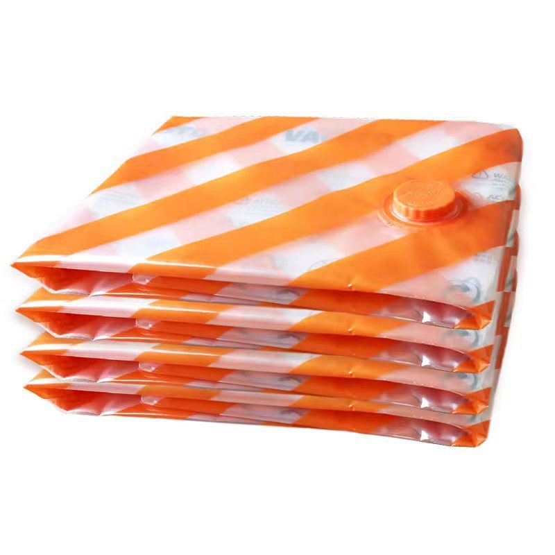 橙色真空压缩袋4个装100x150cm尼龙材质 超大号条纹图热销