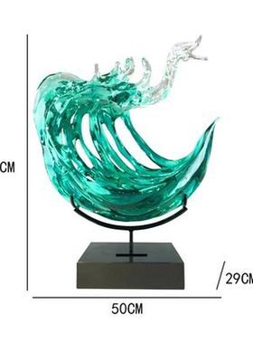 透明简约工艺品客厅仿琉璃抽象现代雕塑艺术品酒店室内桌面摆件