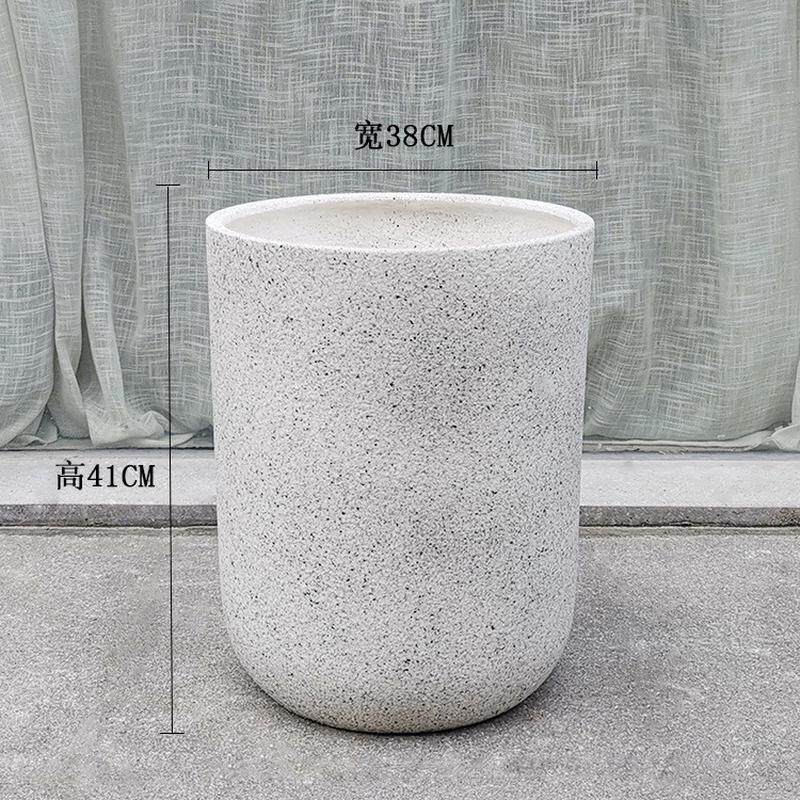景观北欧砂岩玻璃钢落地大花瓶家居客厅商场园艺批发花艺装饰摆件