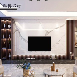 岩板板背景墙轻奢石材山水画大理石墙砖 网红大岩悬空电视墙新中式