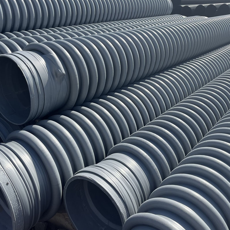 hdpe增强缠绕管b型管灰色管料克拉管大口径b型管克拉全新