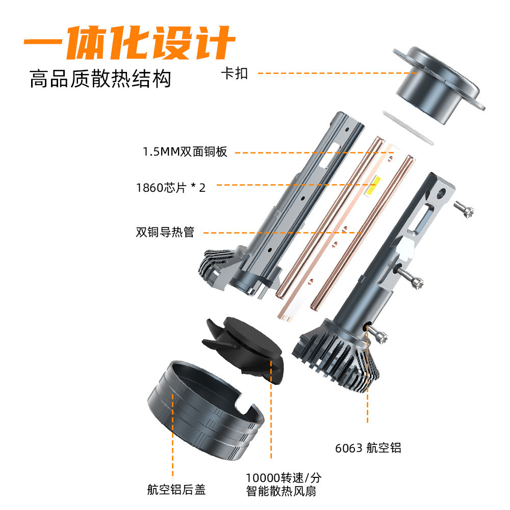 AKEV8090瓦大功率h1h3h4h7h11h13h16900590069012汽车led前照灯