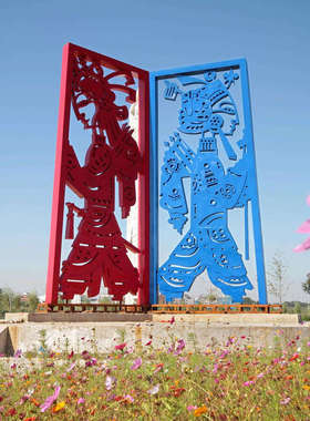 定制不锈钢雕塑大型园林景观公园广场地标仿真抽象建筑铁艺摆件