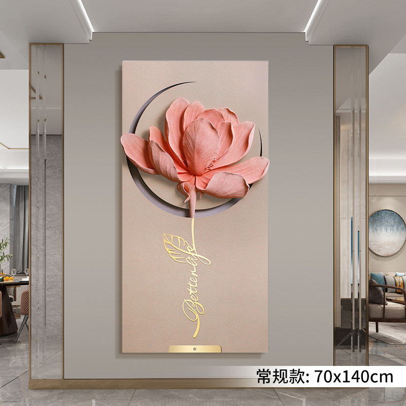 福雕家饰立体浮雕入户玄关装饰画星月玉兰轻奢壁画过道走廊挂画图片