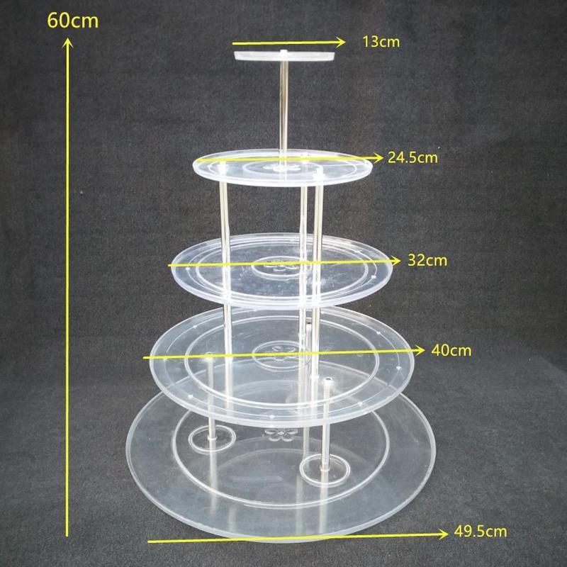 婚庆香槟塔五层圆形亚克力香槟塔婚庆道具塑料香槟杯婚礼酒塔